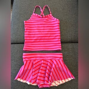 Hanna Andersson Pink and Red Striped Swim